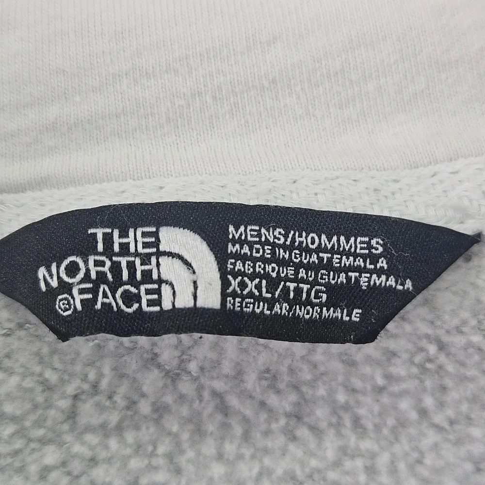 The North Face Hoodie XXL Gray Full Zip Fleece‎ Lined Logo Sweatshirt Oversized